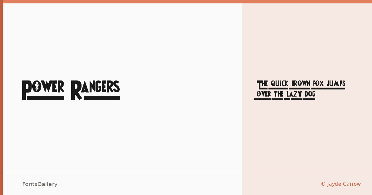 Power Rangers font family banner