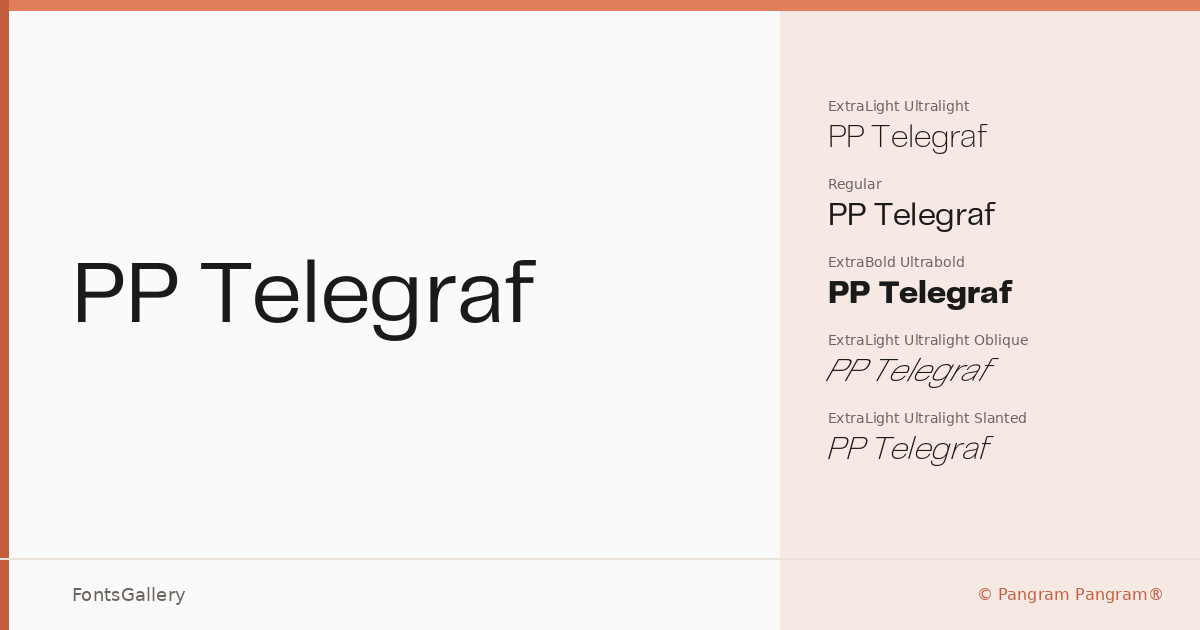 PP Telegraf font family banner
