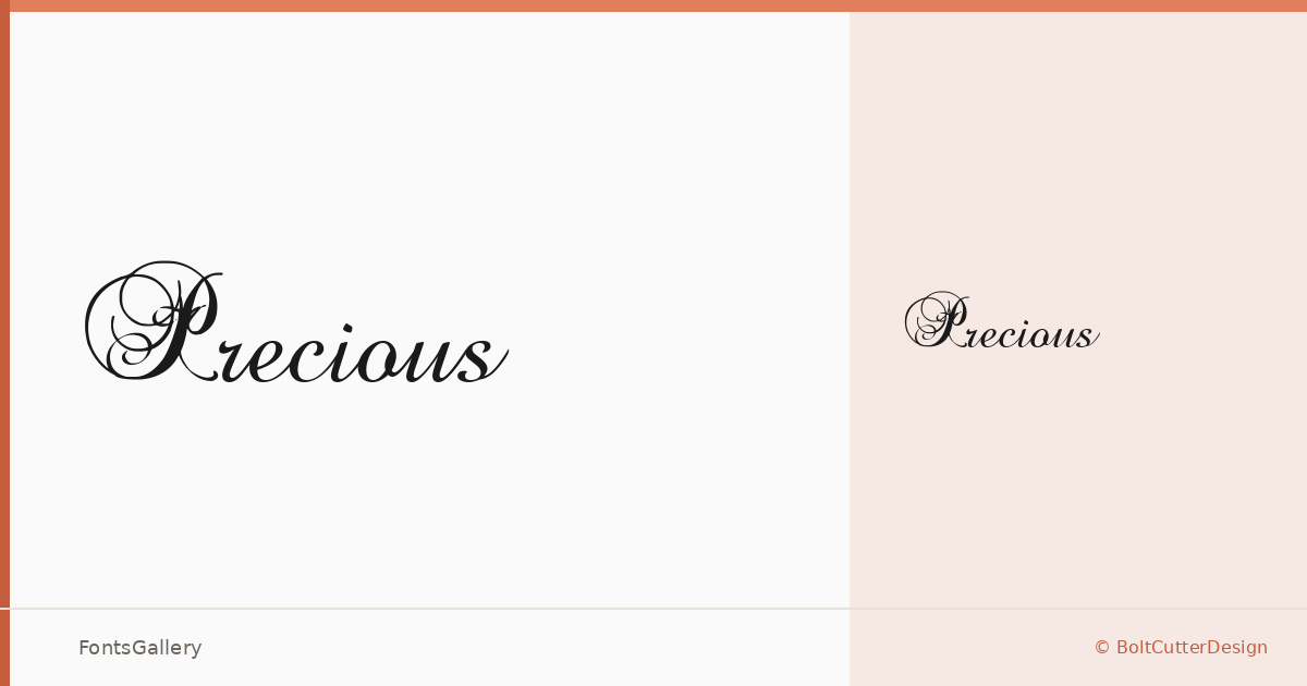 Precious font family banner