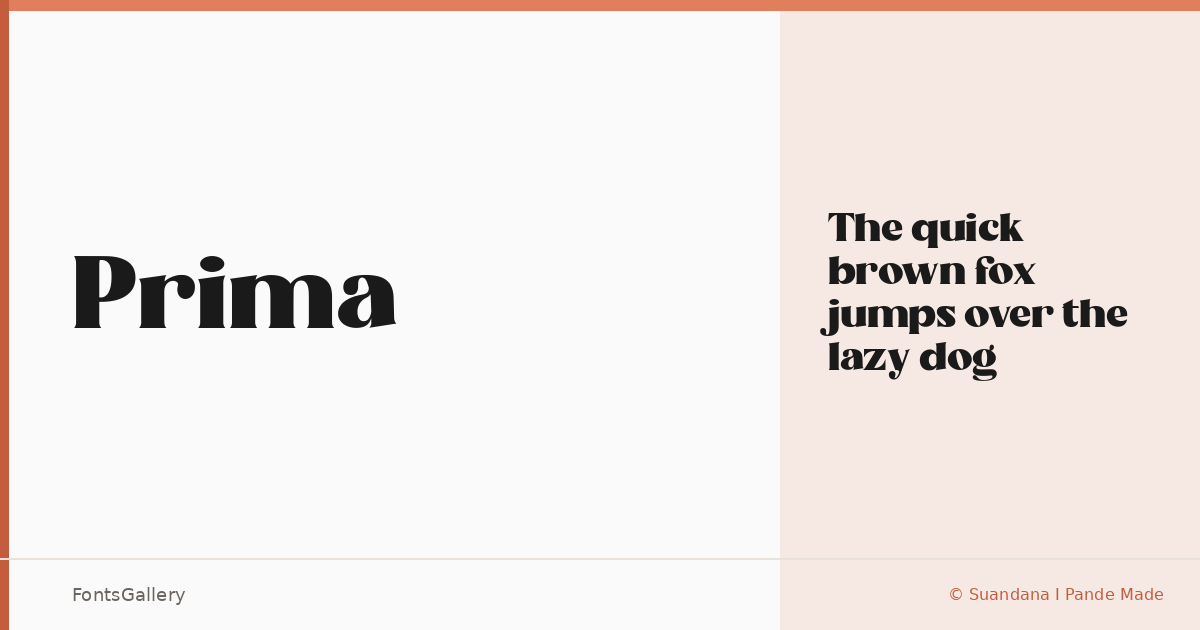 Prima font family banner