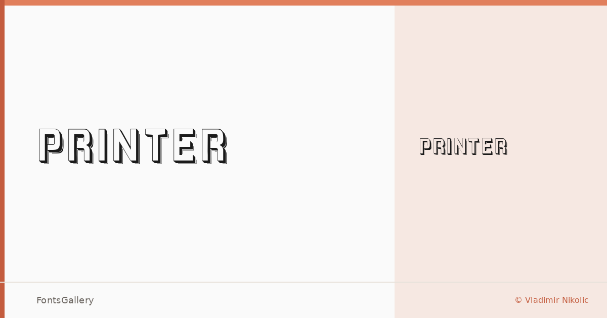 Printer font family banner
