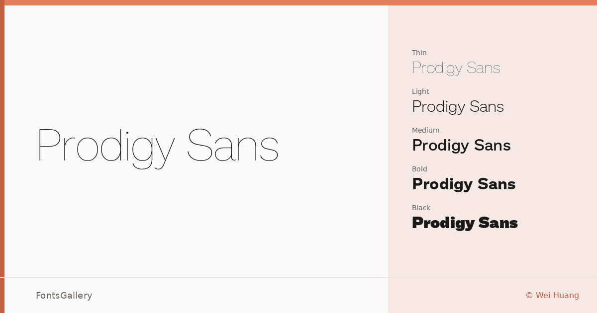 Prodigy Sans font family banner