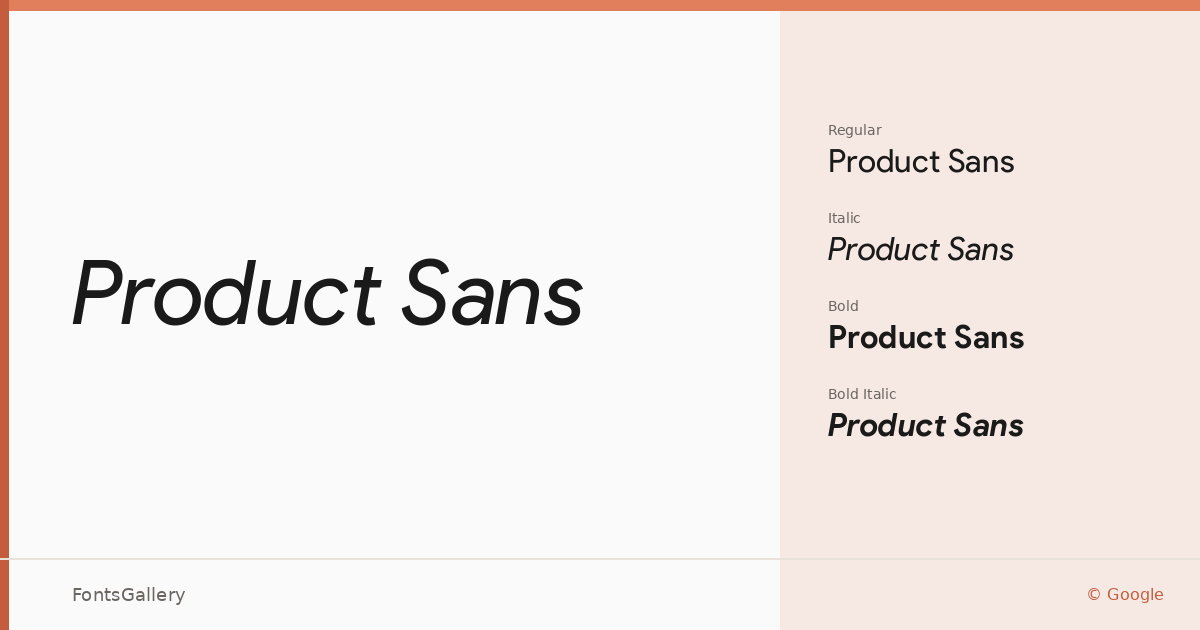 Product Sans font family banner