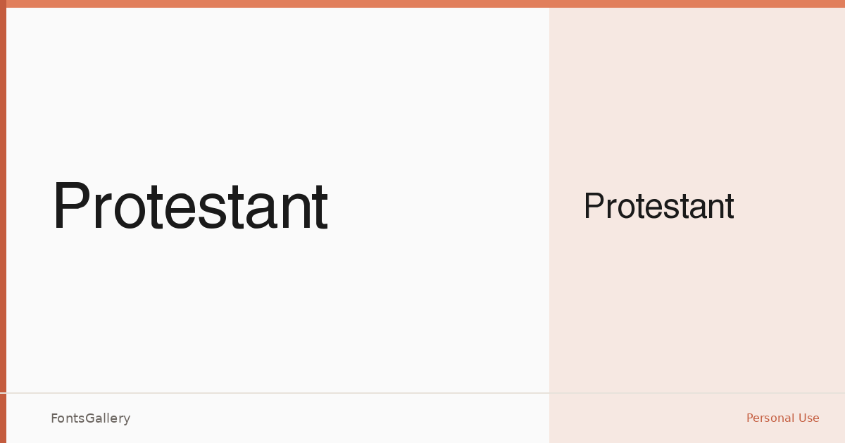Protestant font family banner