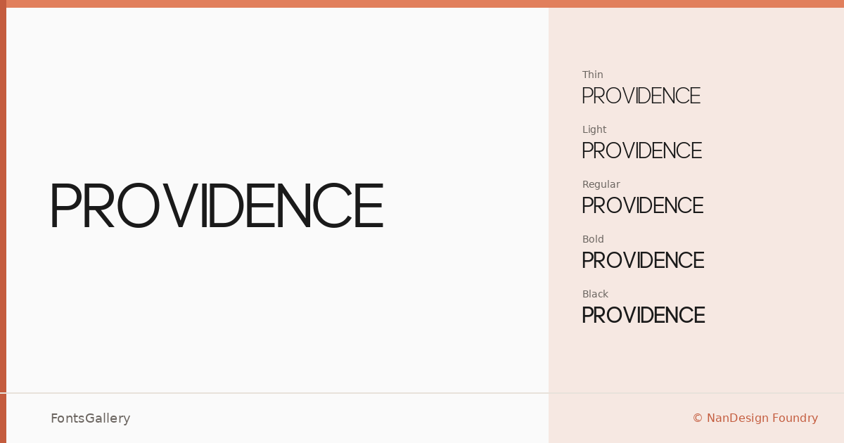 Providence font family banner