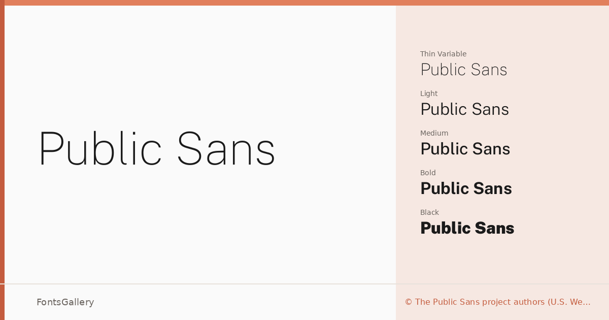 Public Sans font family banner