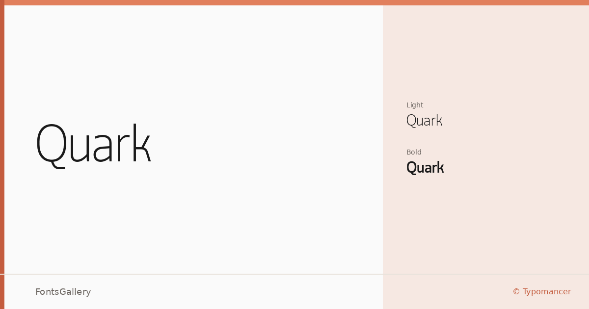 Quark font family banner