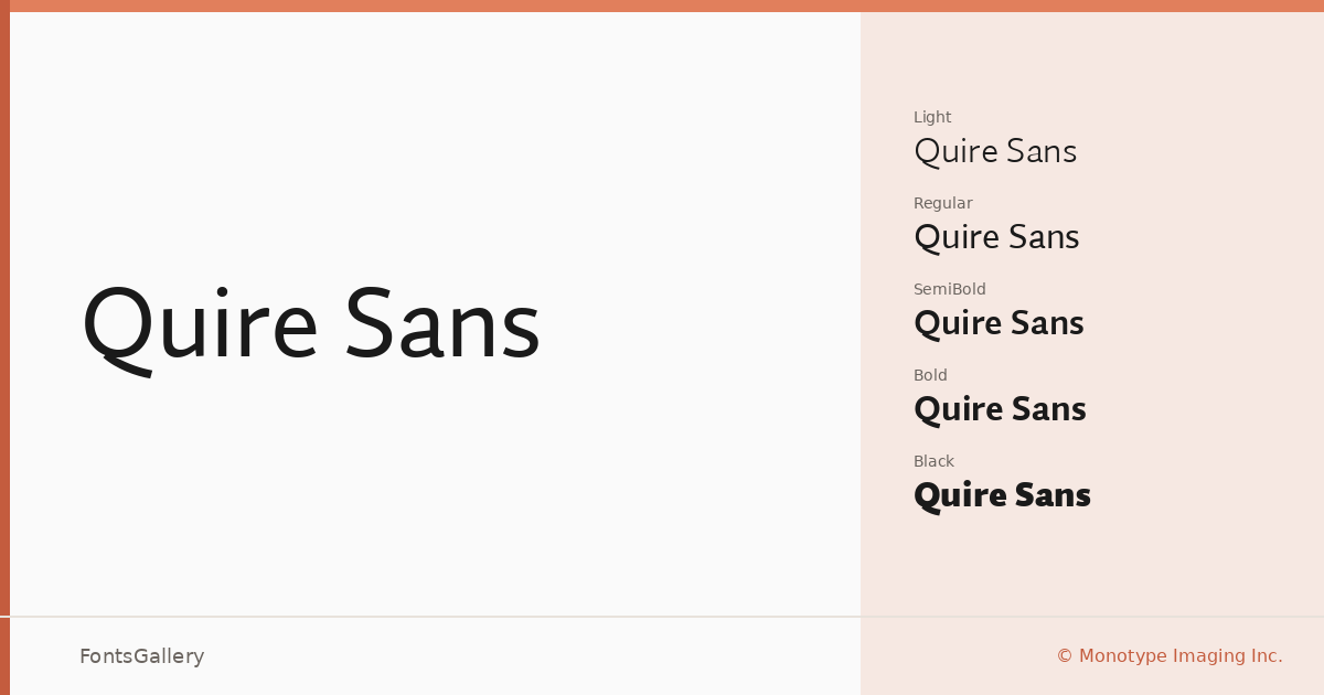 Quire Sans font family banner