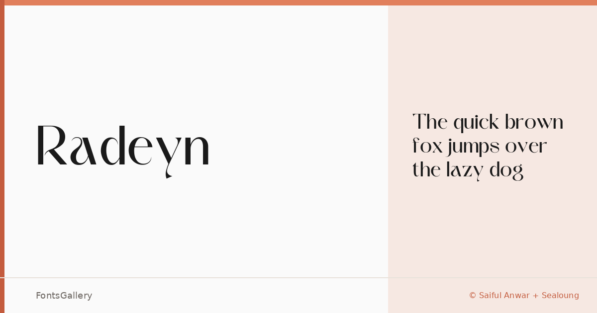 Radeyn font family banner
