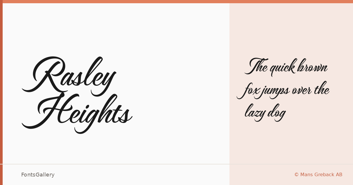 Rasley Heights font family banner