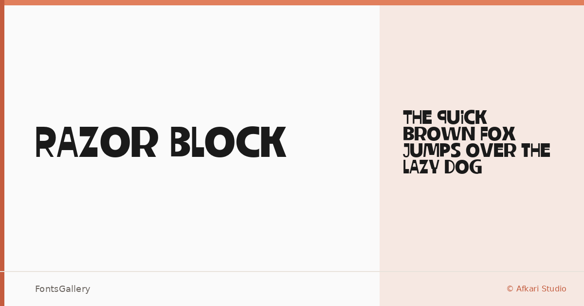 Razor Block font family banner