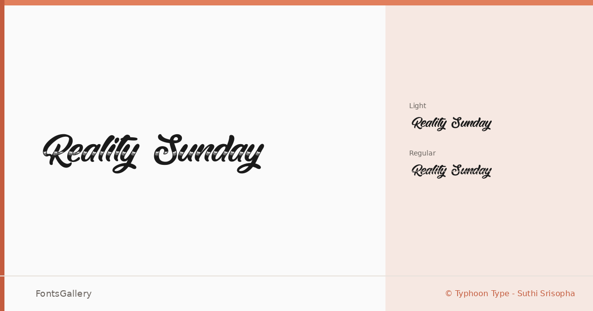 Reality Sunday font family banner