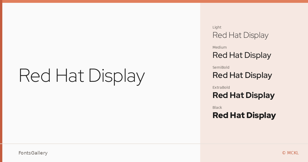 Red Hat Display font family banner