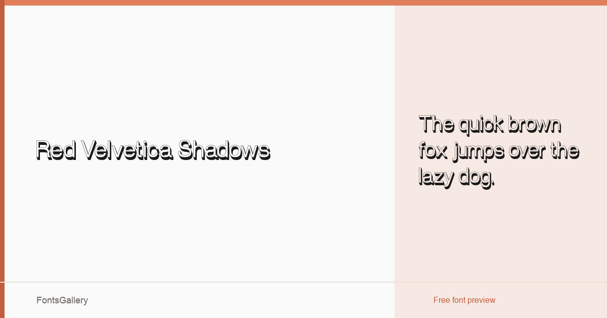 Red Velvetica Shadows font family banner