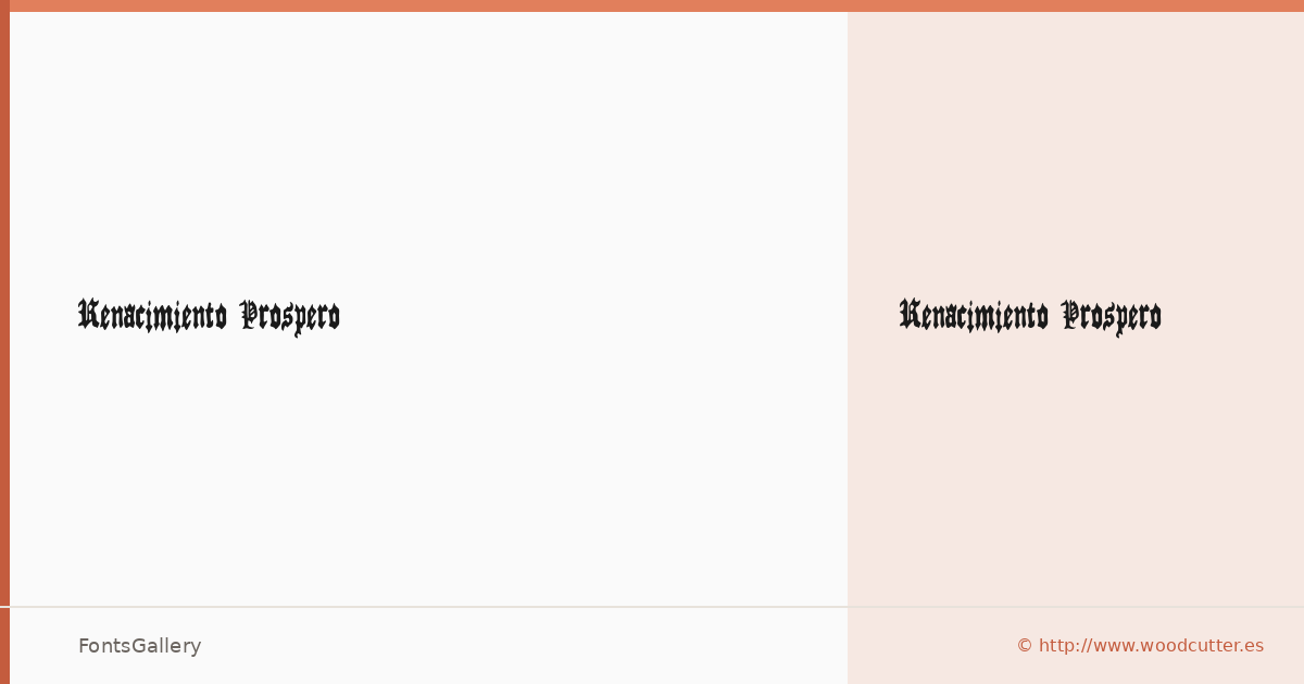 Renacimiento Prospero font family banner