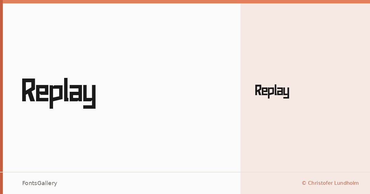Replay font family banner