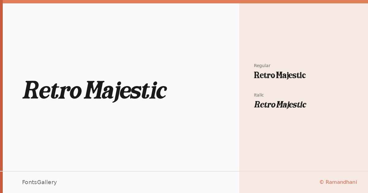 Retro Majestic font family banner