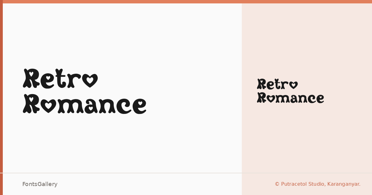 Retro Romance font family banner