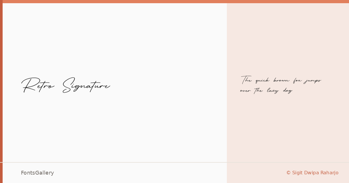 Retro Signature font family banner