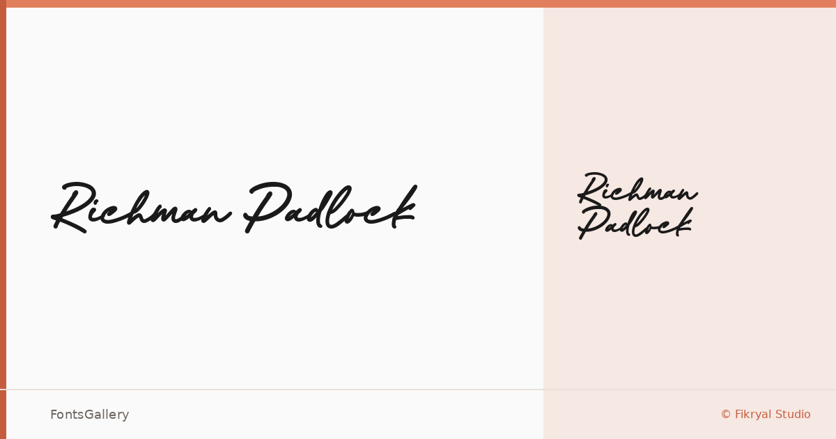 Richman Padlock font family banner