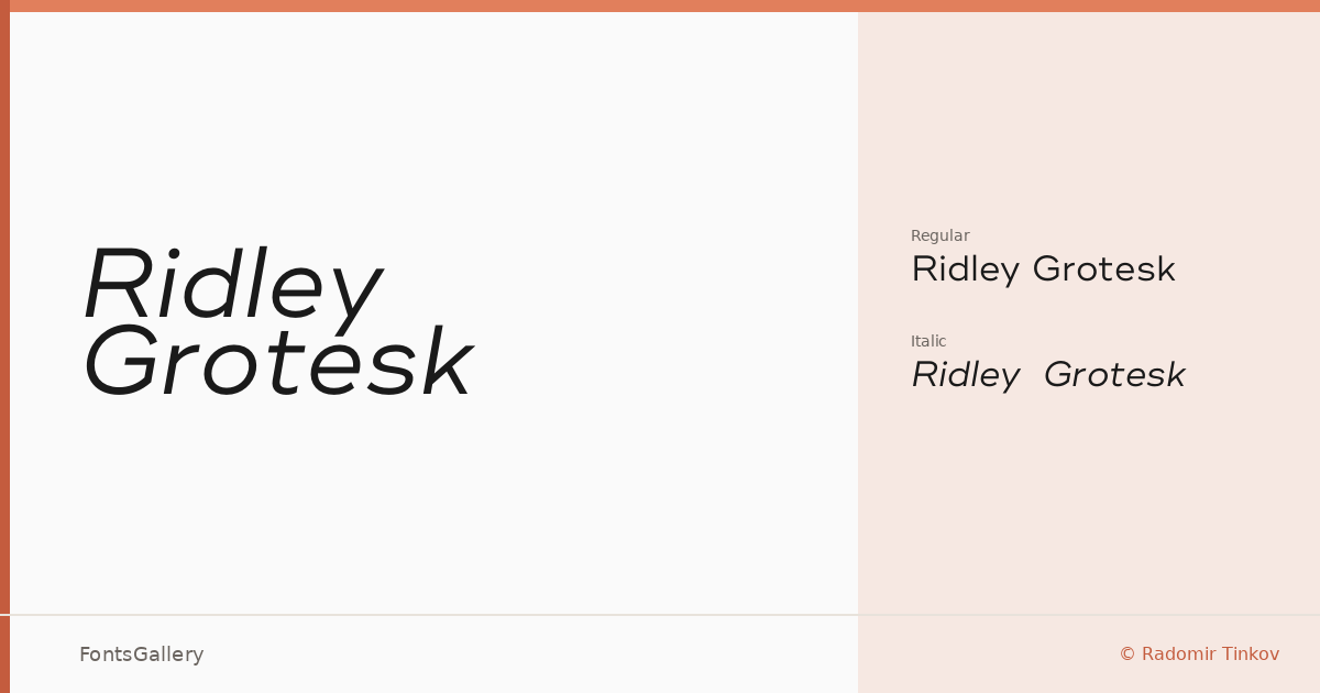 Ridley Grotesk font family banner