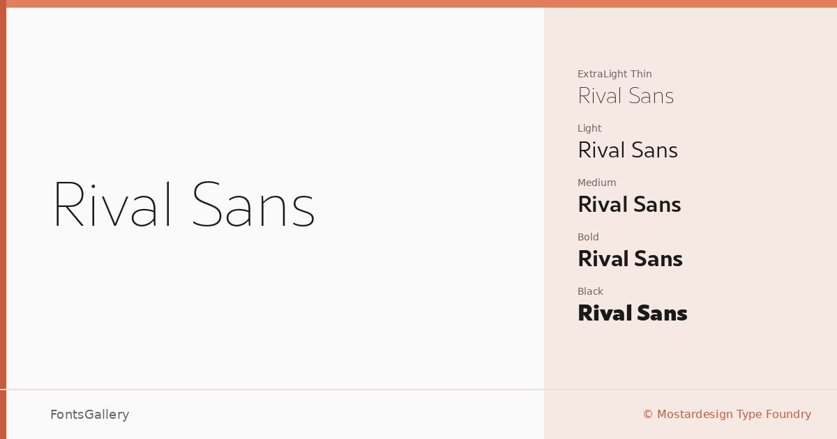 Rival Sans font family banner