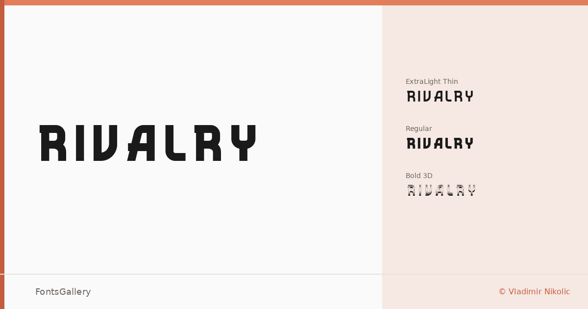 Rivalry font family banner