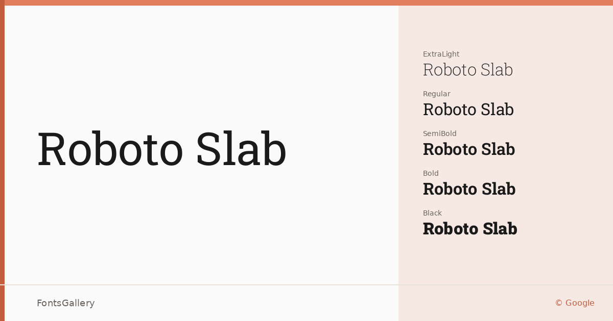 Roboto Slab font family banner