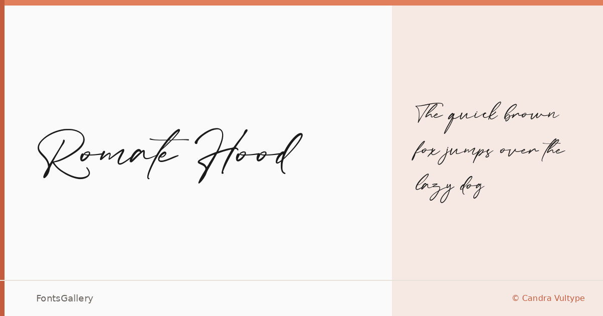 Romate Hood font family banner
