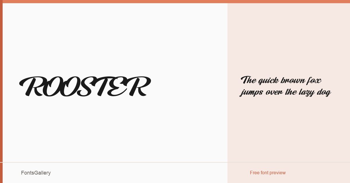 ROOSTER font family banner