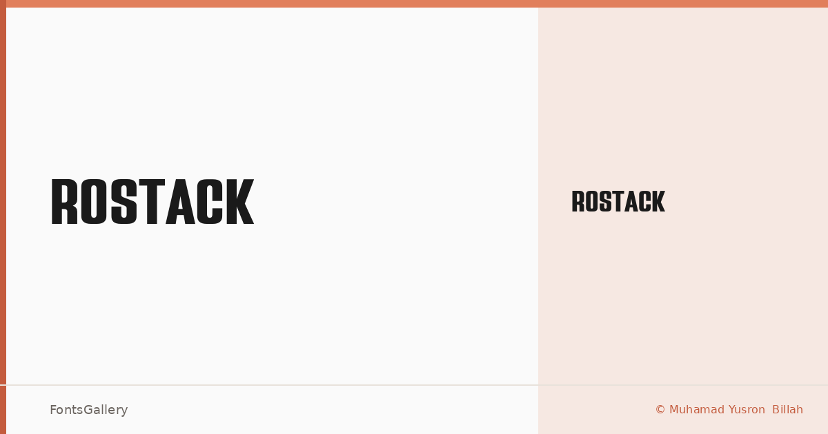 Rostack font family banner