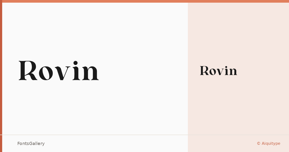 Rovin font family banner