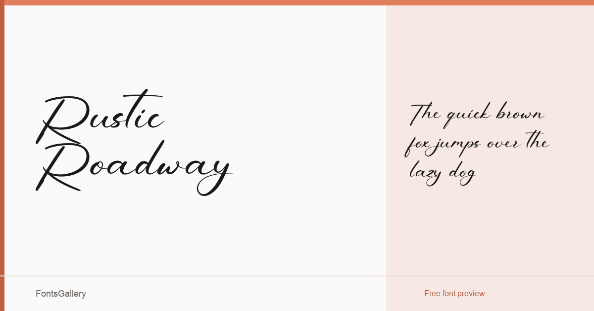 Rustic Roadway font family banner