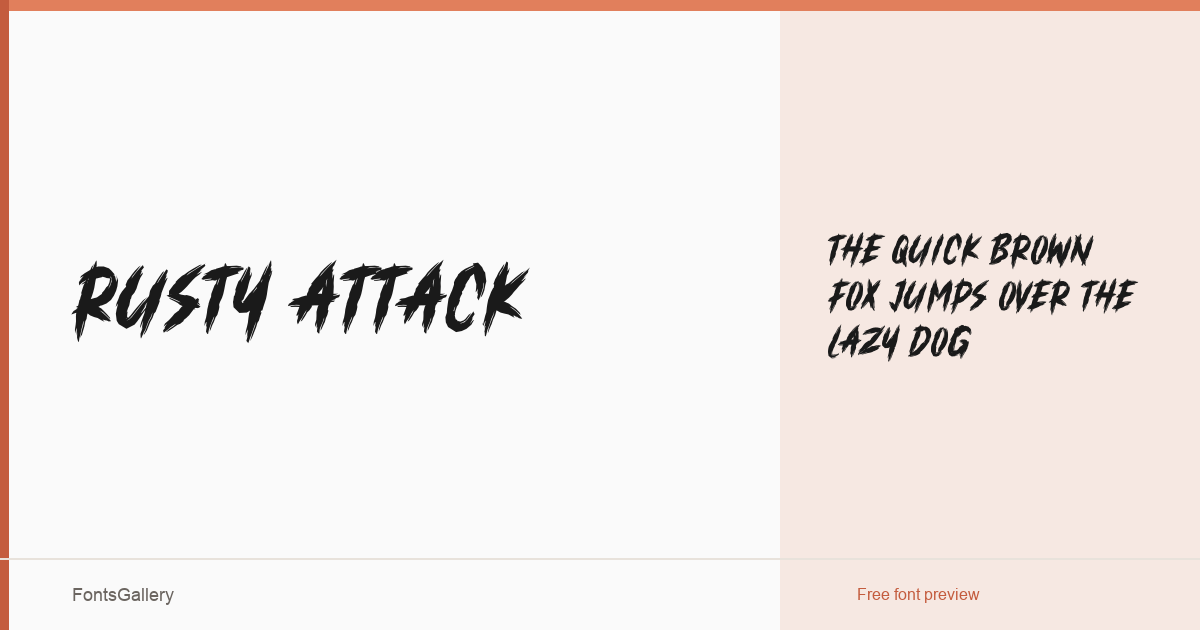RUSTY ATTACK font family banner