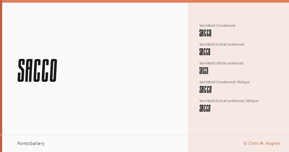 Sacco font family banner
