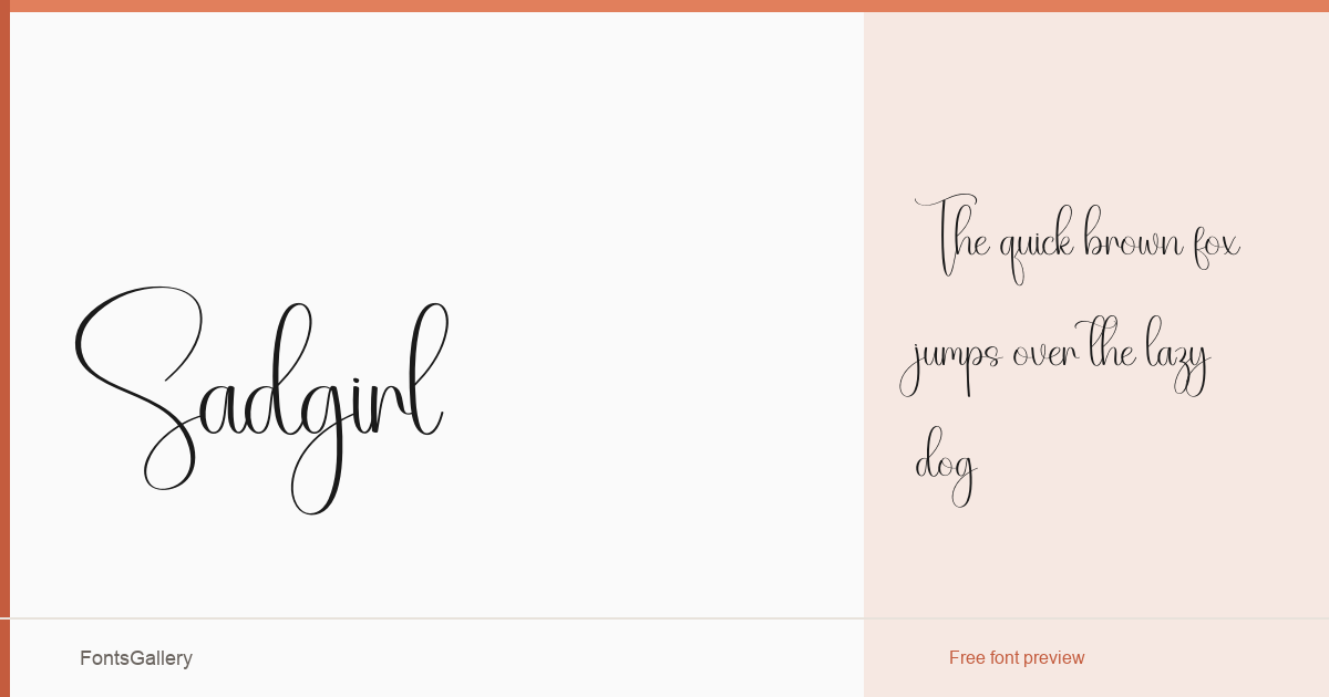 Sadgirl font family banner