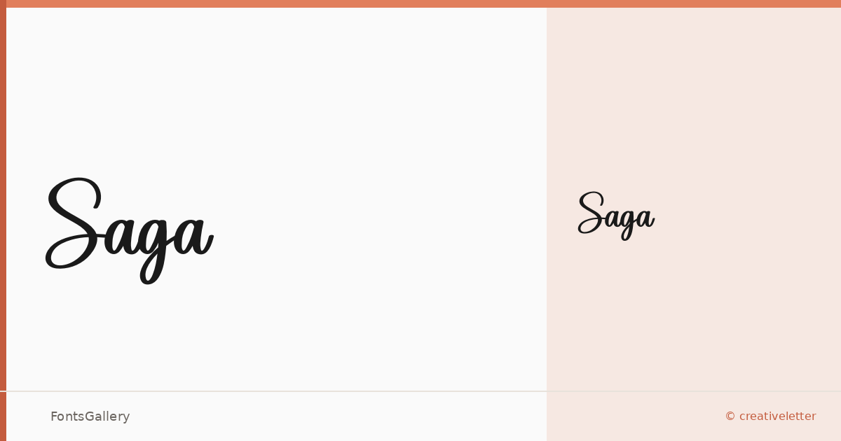 Saga font family banner