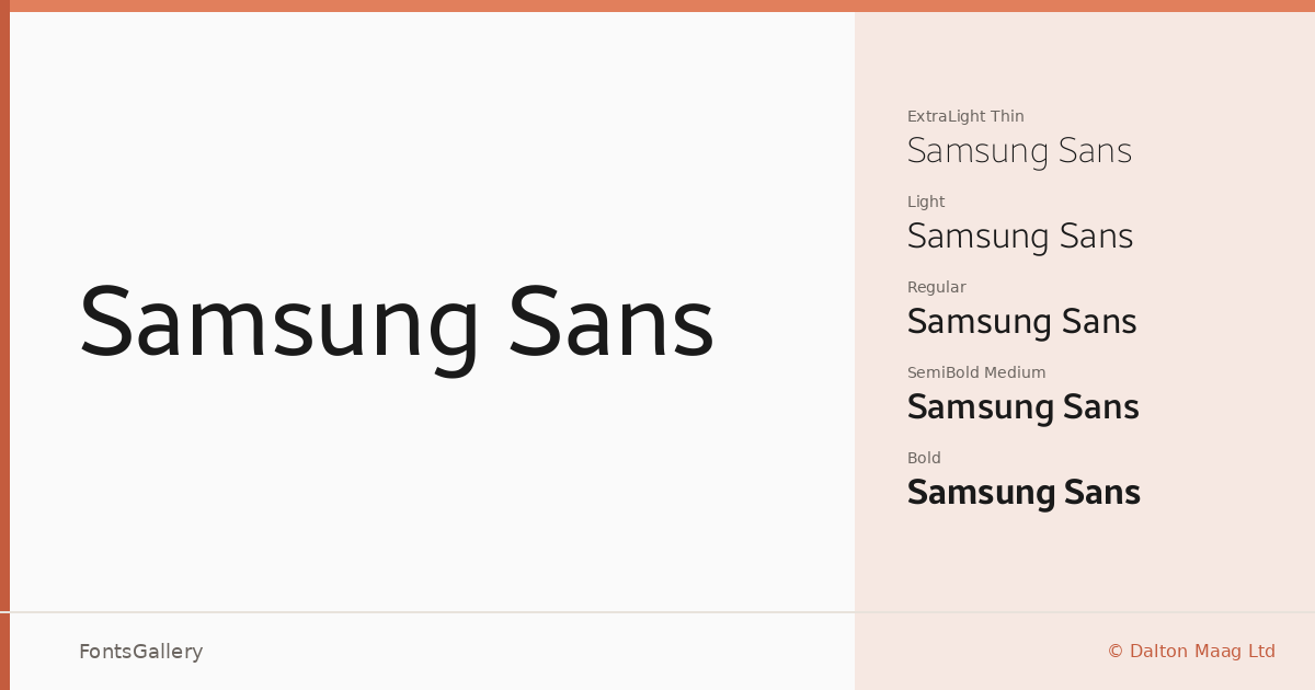 Samsung Sans font family banner