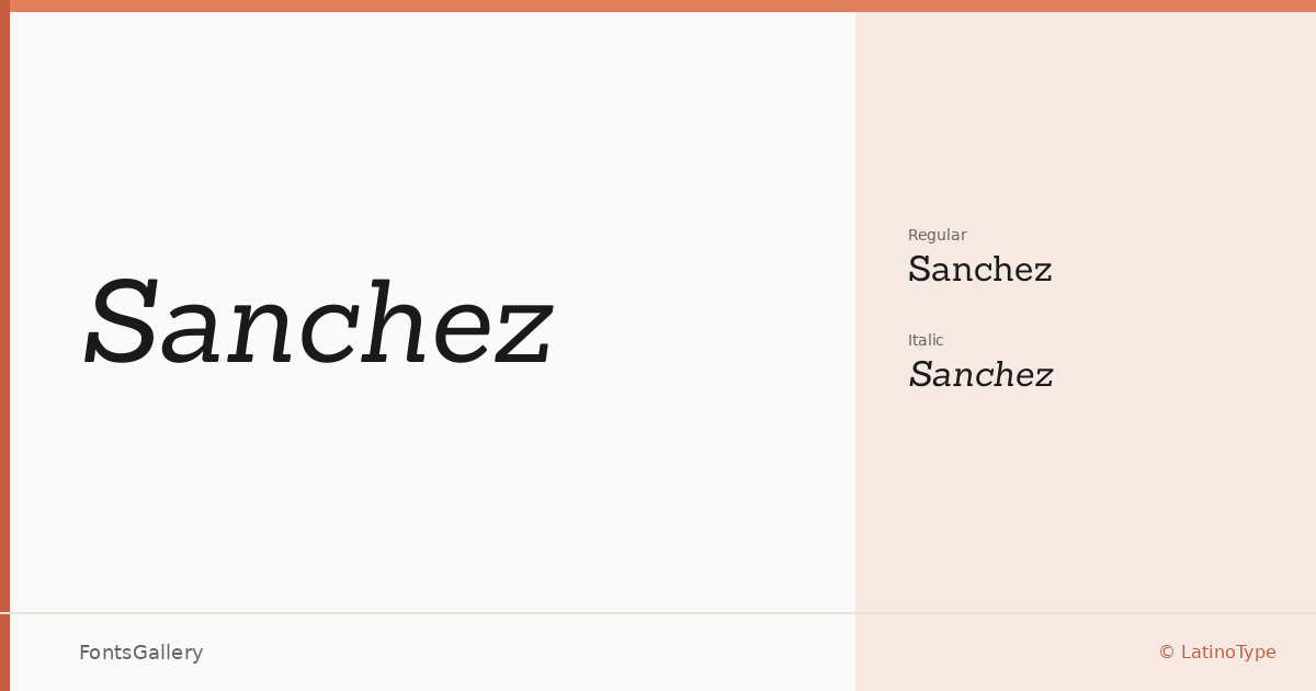 Sanchez font family banner