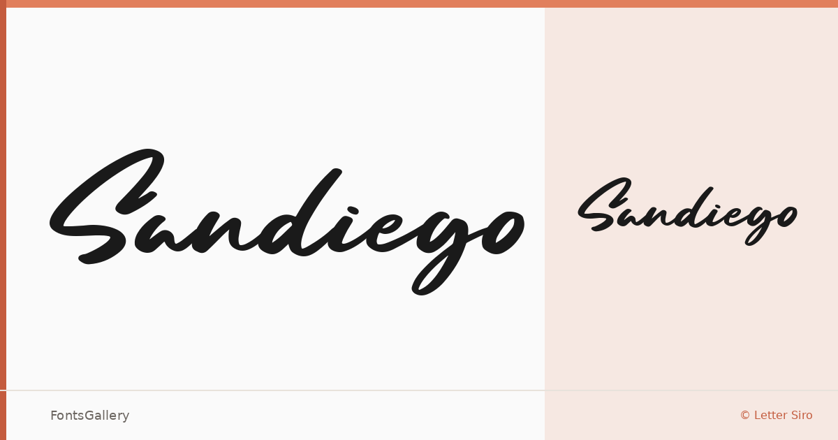 Sandiego font family banner