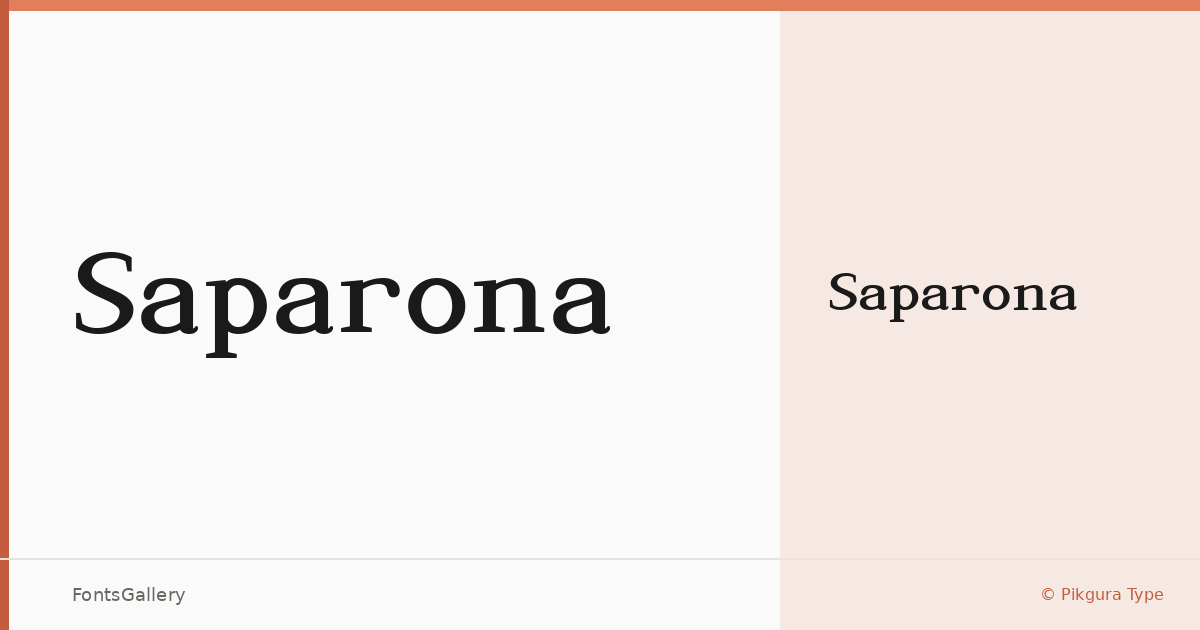 Saparona font family banner