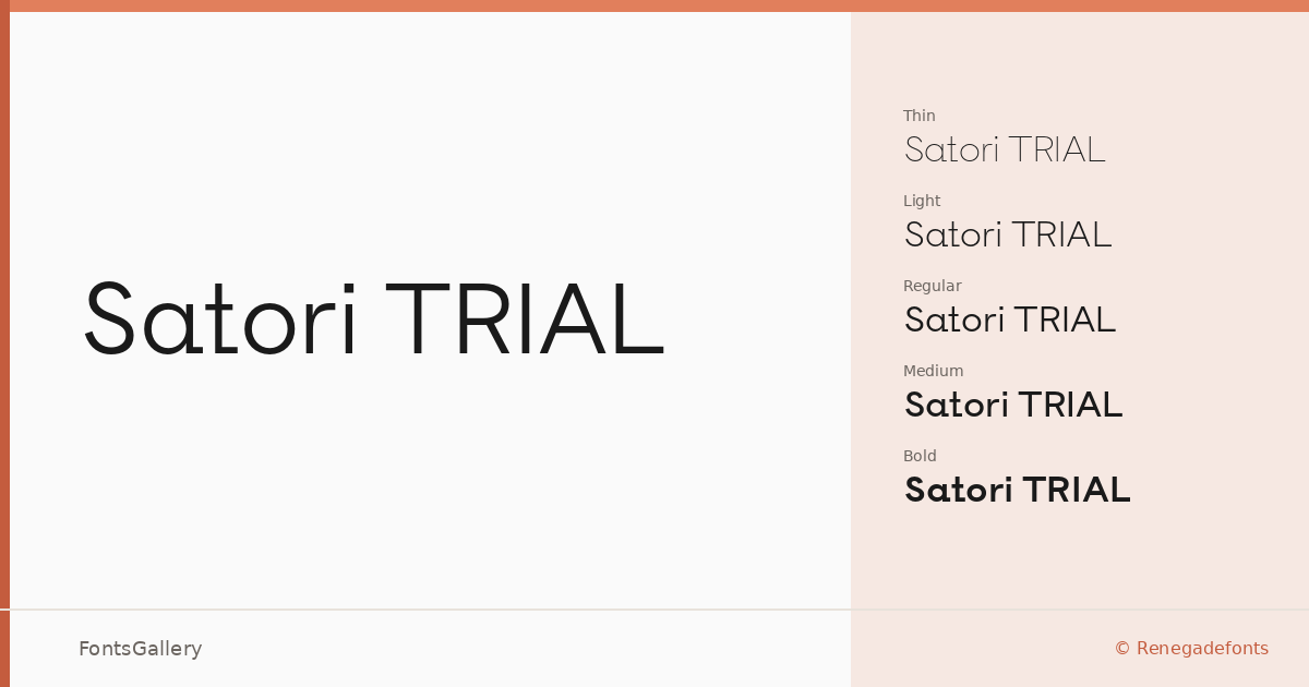 Satori TRIAL font family banner