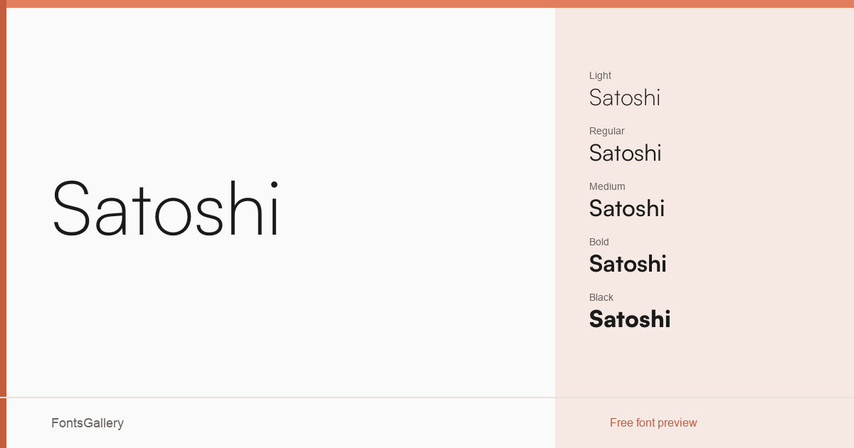 Satoshi font family banner