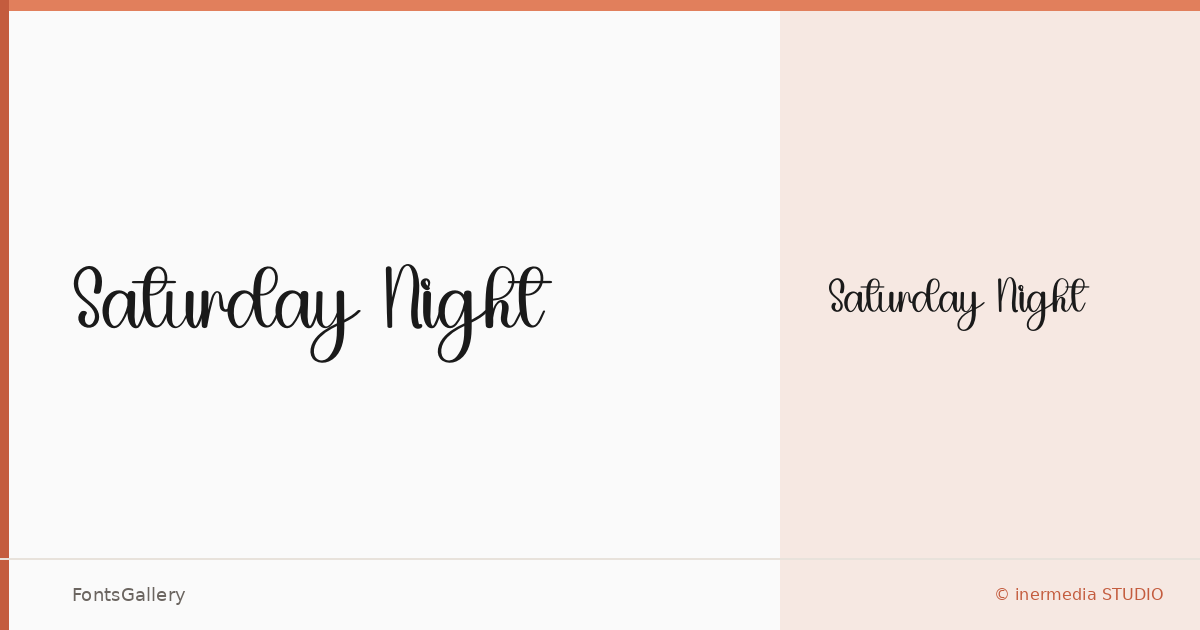 Saturday Night font family banner