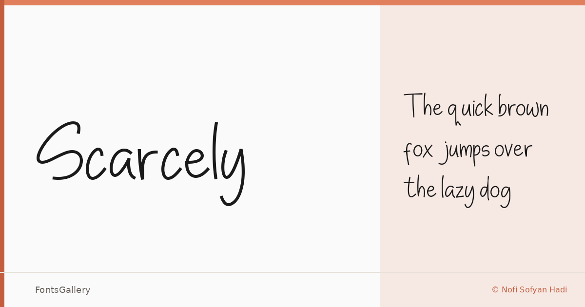 Scarcely font family banner