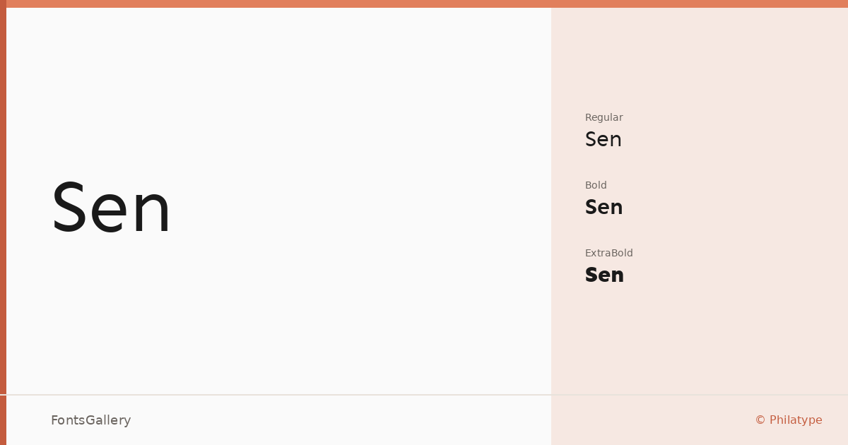 Sen font family banner
