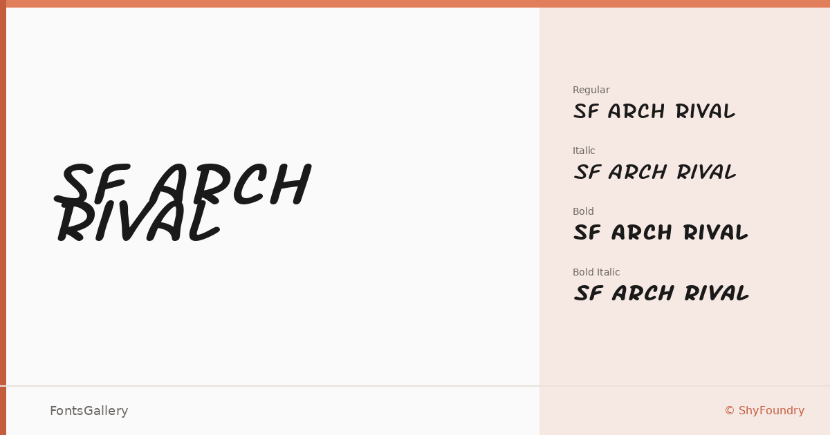 SF Arch Rival font family banner