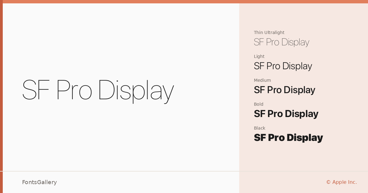 SF Pro Display font family banner