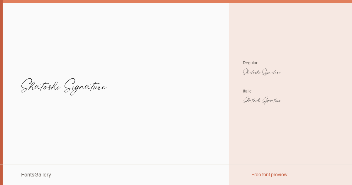 Shatoshi Signature font family banner