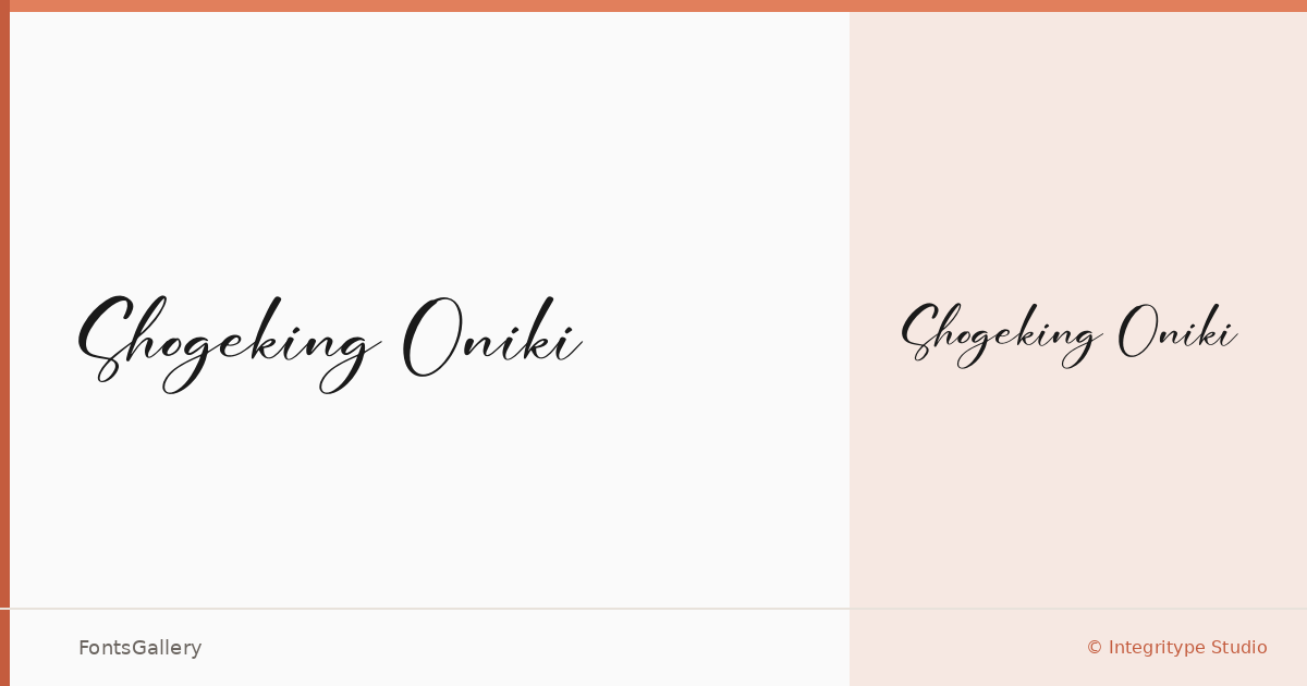 Shogeking Oniki font family banner